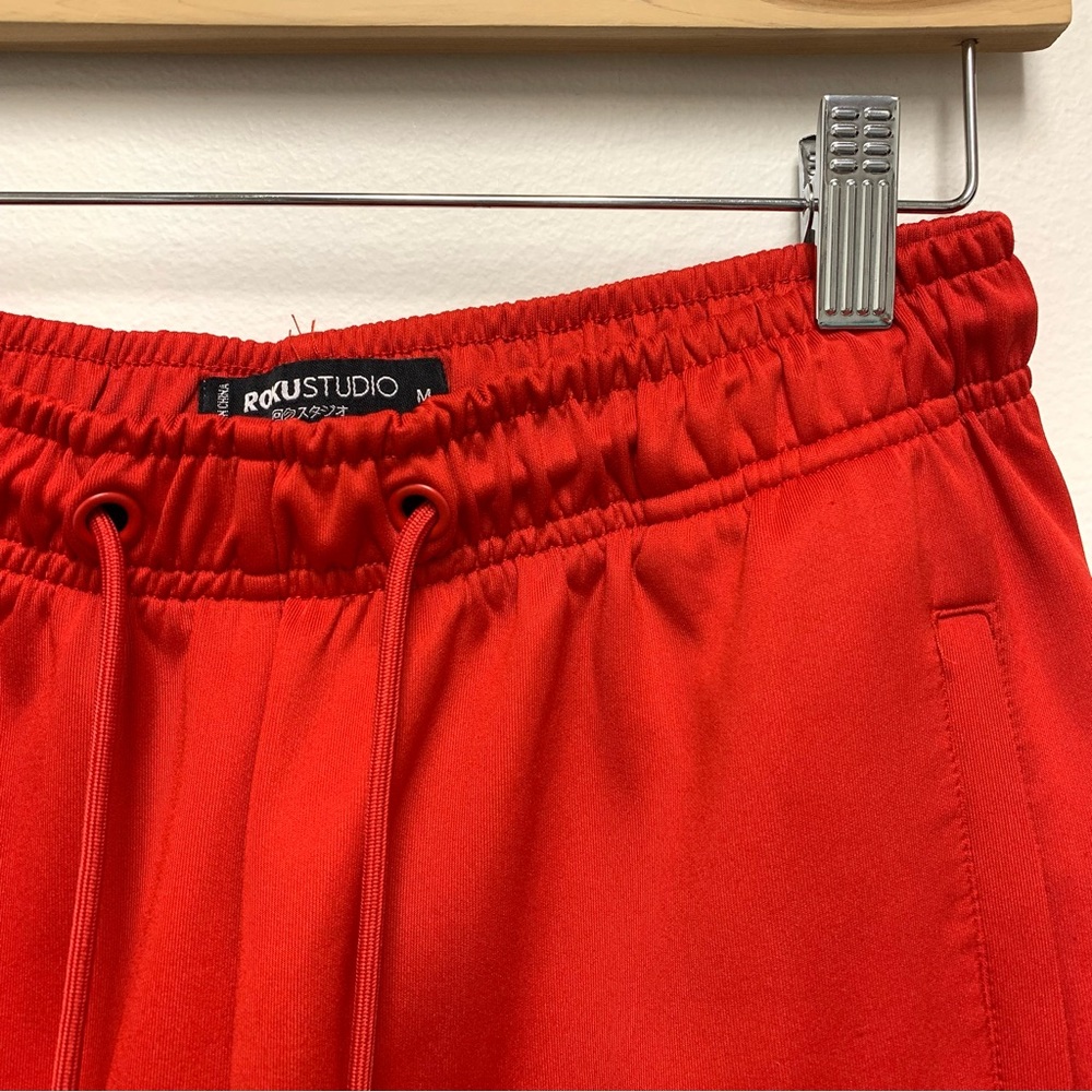 Roku Studio‎ Mini Tear Drip Track Pants Joggers Size Medium Red Tear Drop Eyes - Picture 6 of 12